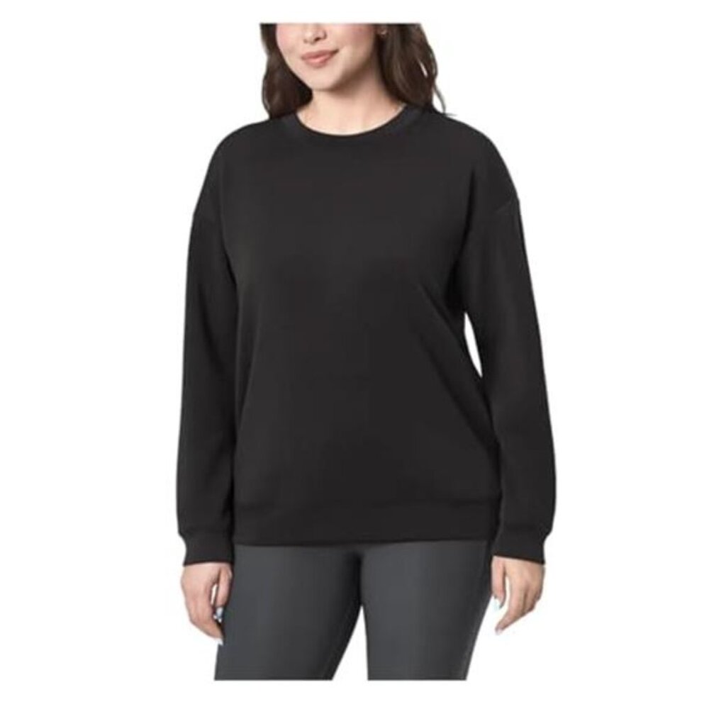 Mondetta Women's Cozy Fleece Active Crewneck Pullover Sweatshirt with Pockets